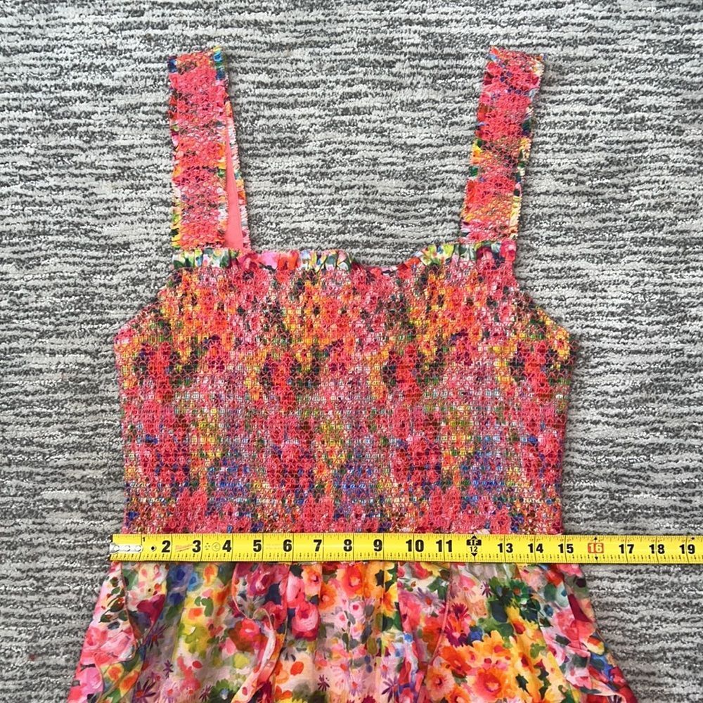 NWT Alice + Olivia Jocelyn Smocked Mini Dress Size 12 - Picture 11 of 16